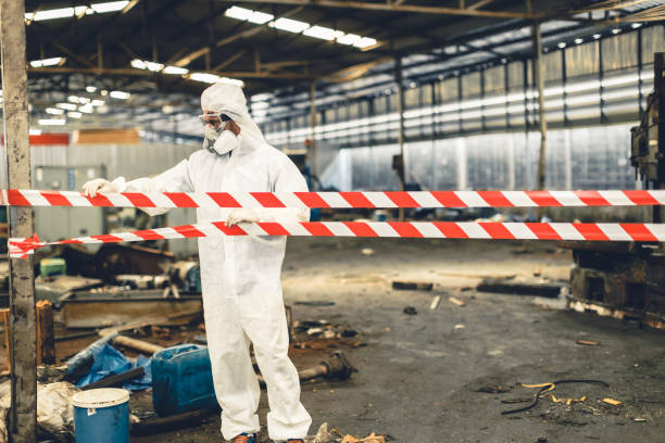 Professional Biohazard Cleanup technician working in Chandler, TX